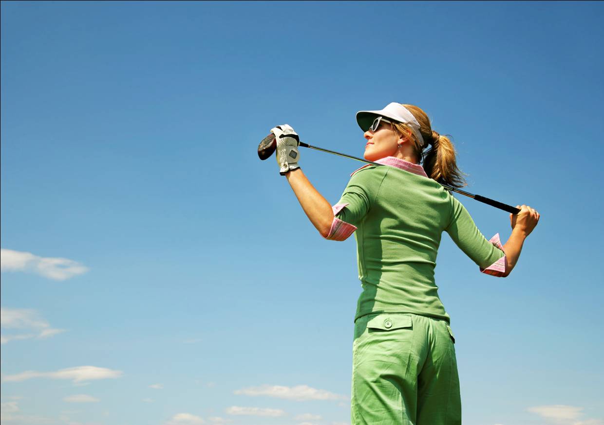 Lady Golfer stock photo